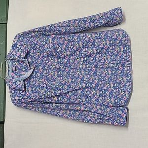 Vintage Laura Scott Floral Long Sleeve Button Down Shirt Sz L